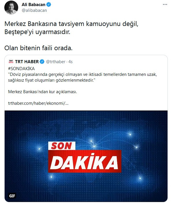 Ali Babacan'dan Merkez Bankası'na Erdoğan çağrısı - Resim : 2