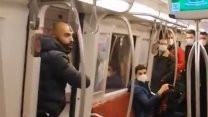 Metrodaki eli bıçaklı saldırganın yakalanma anı kamerada