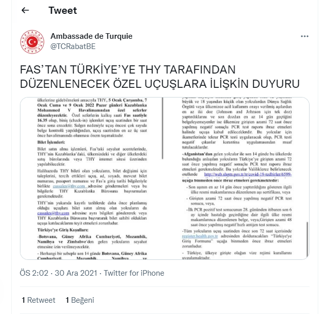 Çok sayıda Türkiye vatandaşı Fas'ta mahsur kaldı: Tahliye uçuşları başlatılıyor - Resim : 1