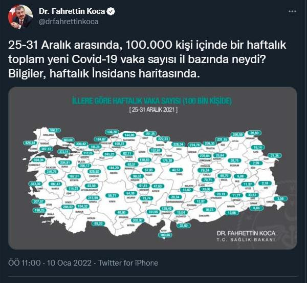 İllere göre haftalık vaka haritası açıklandı: Yoğunluğun en fazla arttığı 10 il... - Resim : 3