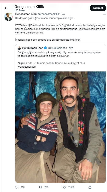 CHP'li Gençosman Killik’ten AKP'li isme FETÖ, IŞİD ve 'Öcalan'ın mektubu' hatırlatmalı terör yanıtı - Resim : 1