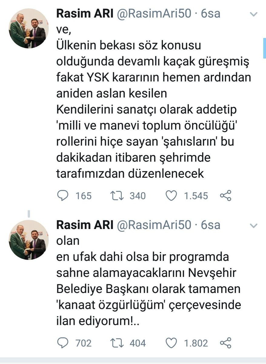 'İmamoğlu'nu destekleyenlere sahne yok' demişti: AKP'den istifa etti, İmamoğlu ile ilgili tweetlerini sildi - Resim : 3