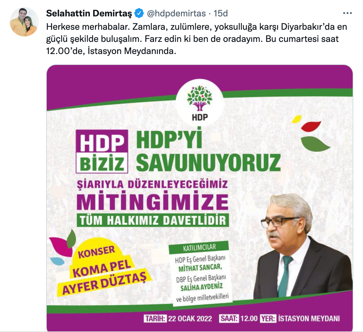 Demirtaş'tan HDP mitingi için çağrı: Farz edin ki ben de oradayım - Resim : 1