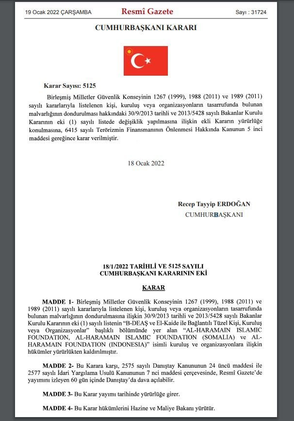 Erdoğan, 3 kuruluşun malvarlığını dondurma kararını kaldırdı - Resim : 1