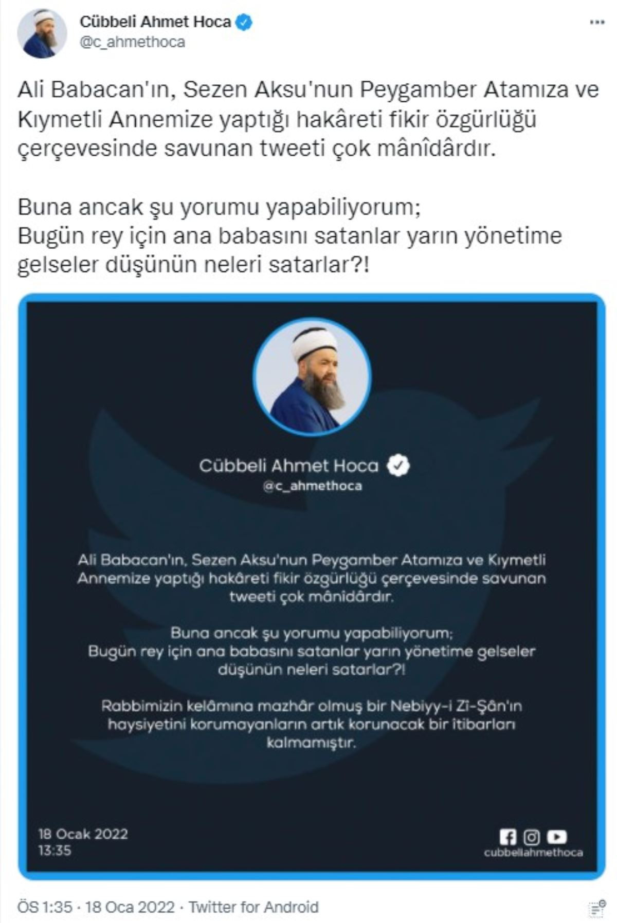 Sezen Aksu ve Ali Babacan'a tepki gösteren Cübbeli Ahmet'in 'Hz. Adem' vaazı ortaya çıktı! - Resim : 2