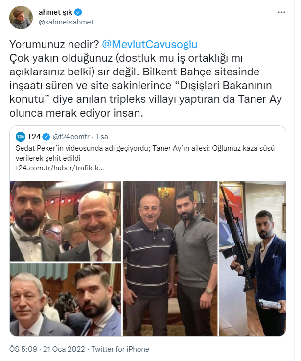 Ahmet Şık'tan 'Almanyalı Osmanlılar' ile bağlantılı Taner Ay için önemli iddia: 'Yorumunuz nedir Çavuşoğlu?' - Resim : 1