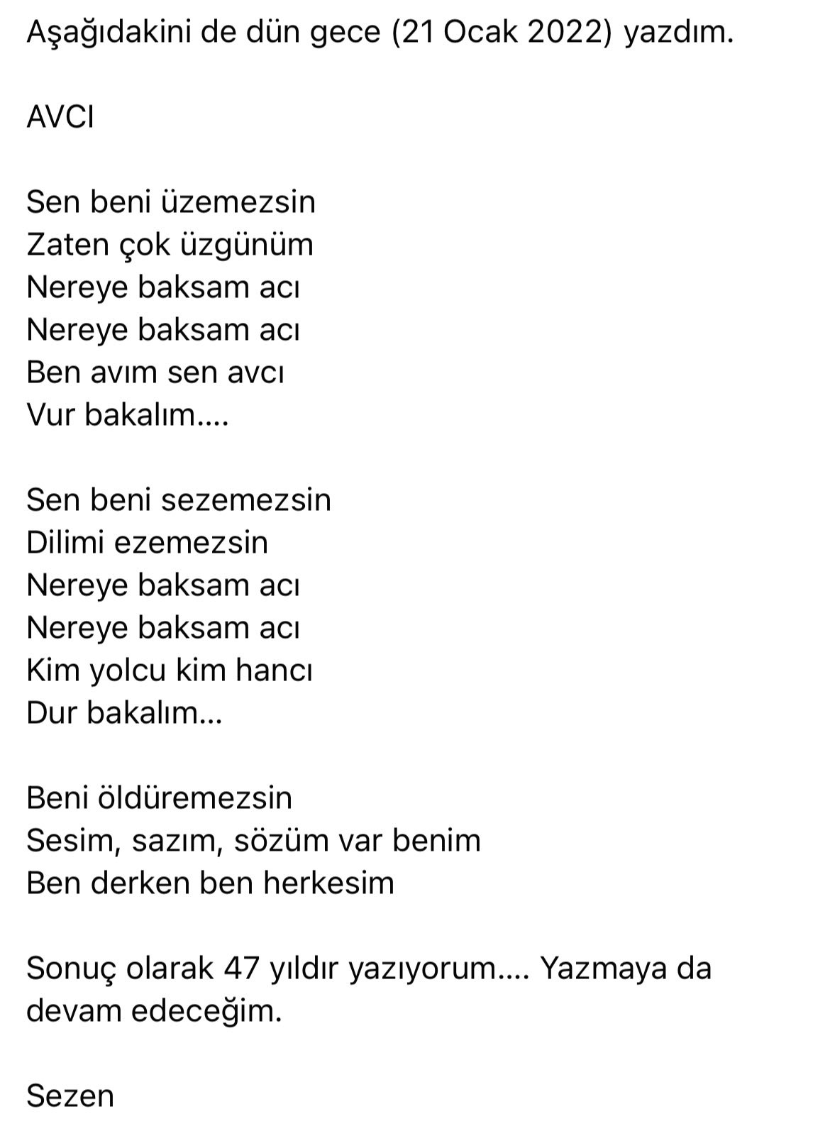 Sezen Aksu, sessizliğini bozdu; şarkı sözleri ile yanıt verdi: 'Konu ben değilim, konu memleket' - Resim : 3