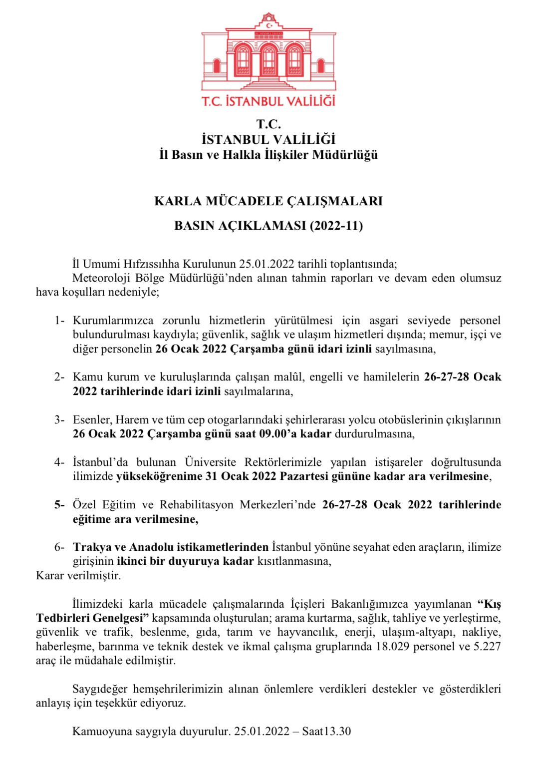 Kar esareti altındaki İstanbul'da valilikten 6 yeni karar - Resim : 3