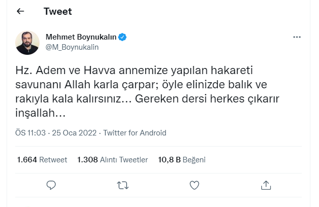 Ayasofya eski imamı Mehmet Boynukalın'dan İstanbul'daki kar yağışı için skandal ifadeler - Resim : 1