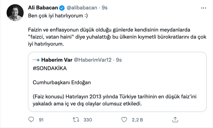 Babacan'dan Erdoğan'a yanıt: Ben çok iyi hatırlıyorum - Resim : 1