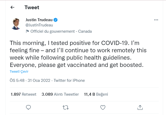 Kanada Başbakanı Justin Trudeau koronavirüse yakalandı - Resim : 1