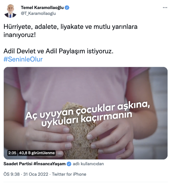 Saadet Partisi'nden dikkat çeken video: Uykuları kaçırmanın vakti geldi - Resim : 1