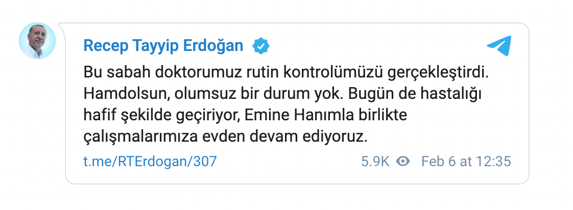 Erdoğan'dan sağlık durumuna ilişkin açıklama - Resim : 1