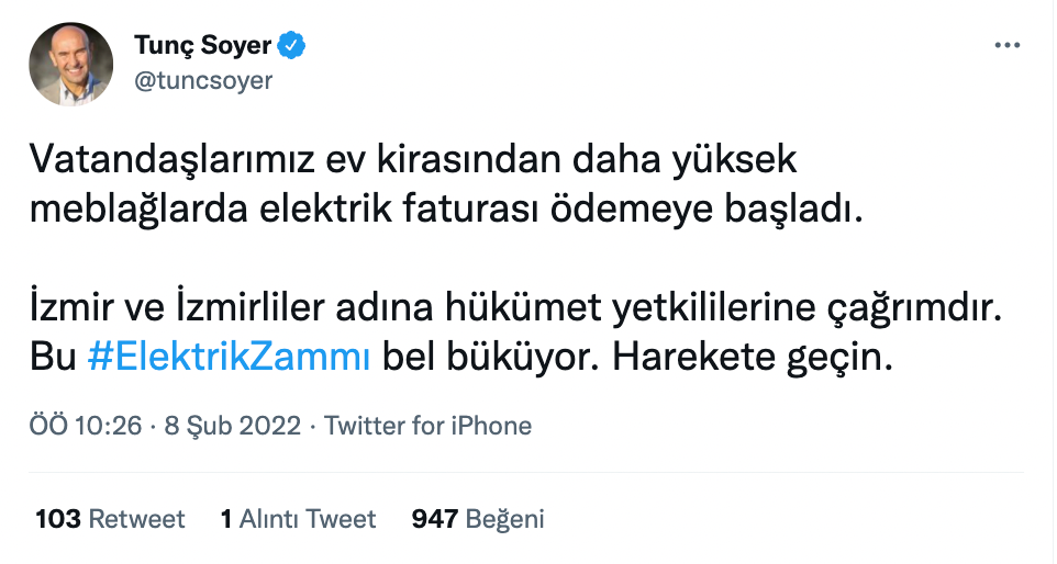 Tunç Soyer hükümete seslendi: Elektrik zammı bel büküyor, harekete geçin! - Resim : 2