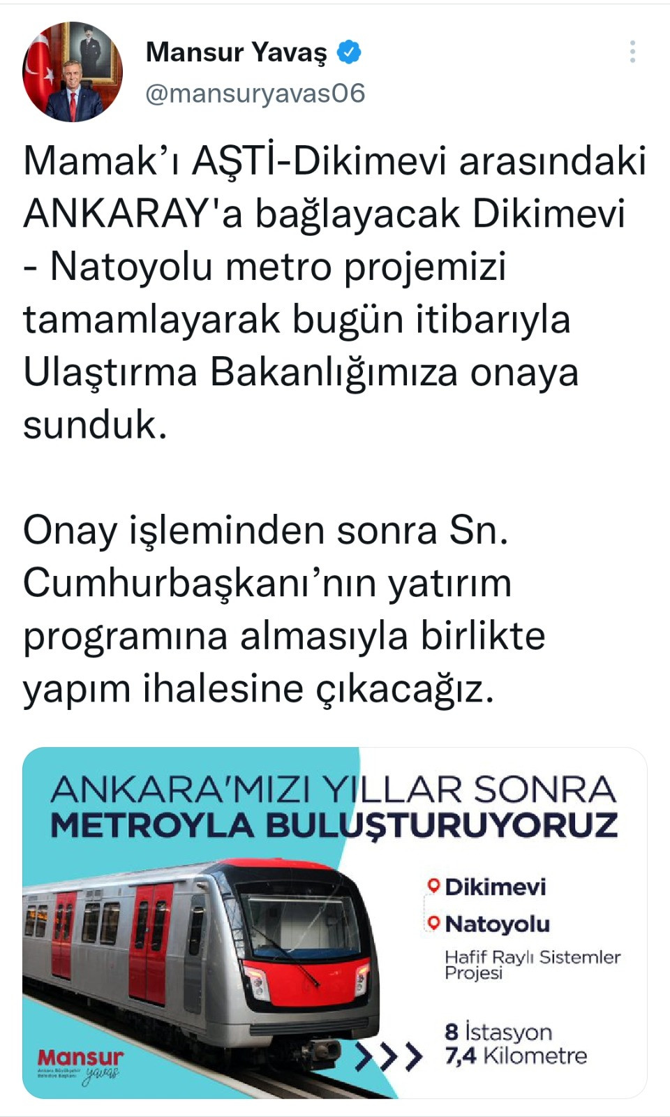 Ankara'ya yeni metro müjdesi - Resim : 1