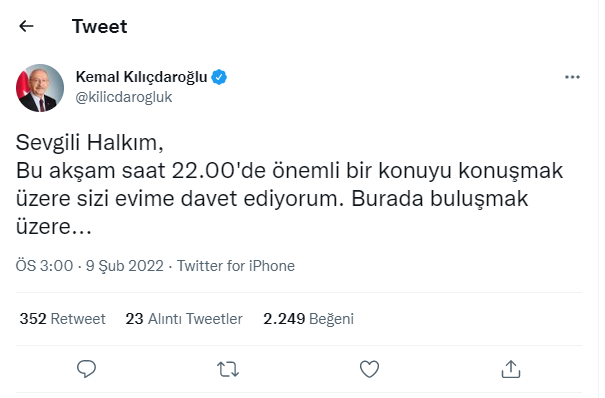 Kılıçdaroğlu saat verdi: Önemli bir konuyu konuşmak üzere sizi evime davet ediyorum - Resim : 1