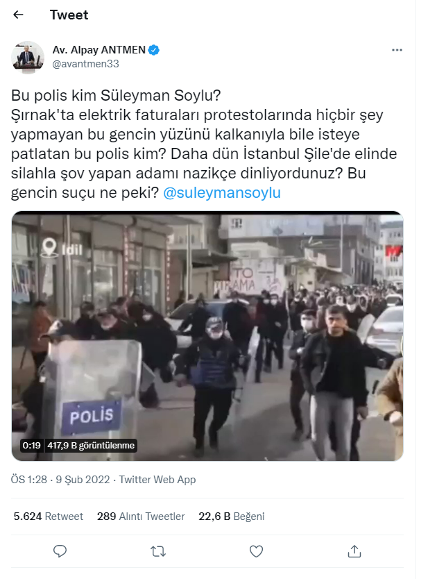 CHP'li Alpay Antmen'den Süleyman Soylu'ya: Gencin yüzünü bile isteye patlatan bu polis kim? - Resim : 1