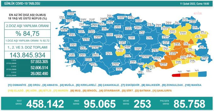 Türkiye'de koronavirüsten 253 kişi daha hayatını kaybetti! 95 bin 65 yeni vaka var - Resim : 1