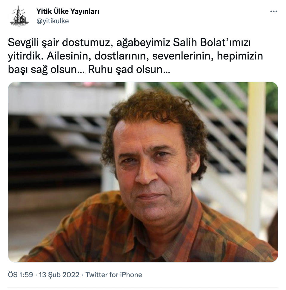 Şair Salih Bolat hayatını kaybetti - Resim : 1