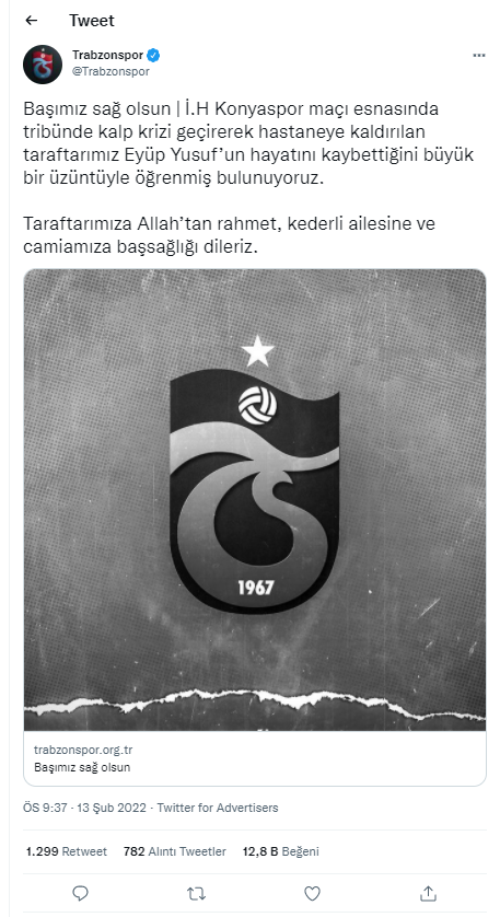 Trabzonspor maçında kalp krizi geçiren taraftar hayatını kaybetti - Resim : 2