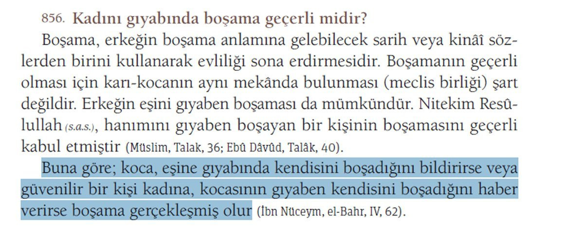 Diyanet: Boşanma için karı-kocanın aynı mekanda bulunması şart değil, erkek gıyabında da boşayabilir - Resim : 1