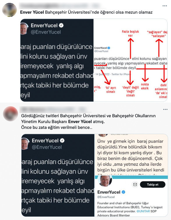 Bahçeşehir Okulları sahibi Yücel'in tweetleri şaşkına çevirdi: Apar topar silip yeniden paylaştı! - Resim : 3