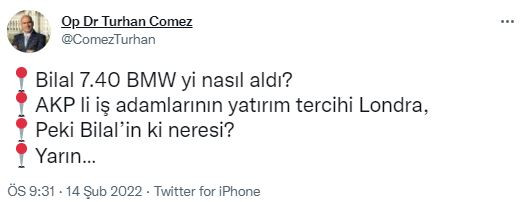 Erdoğan'ın eski doktorundan bu defa tartışma yaratacak 'Bilal Erdoğan' paylaşımı! - Resim : 1