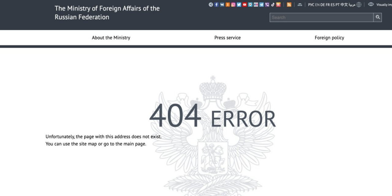 ABD, Rusya ve Ukrayna gerilimi sürerken Rusya Dışişleri Bakanlığı sitesi '404 error' verdi - Resim : 1