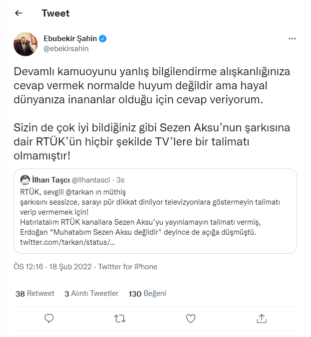 RTÜK'te Tarkan gerilimi: Ebubekir Şahin 'huyum değil' diyerek savundu - Resim : 1