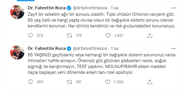 Fahrettin Koca'dan 65 yaş üstü vatandaşlara 'test yaptırın' çağrısı - Resim : 1