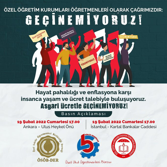 Özel okul öğretmenleri sokağa çıkıyor: 'Geçinemiyoruz' - Resim : 1