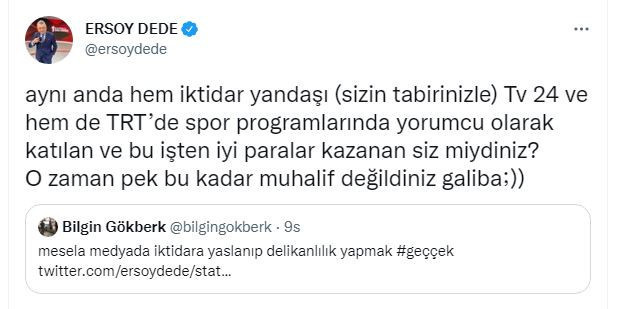 Ersoy Dede iktidar yandaşı dedi, Bilgin Gökberk ağzının payını verdi: 'Bendeki CV Nebati'de yok' - Resim : 3