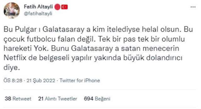 Fatih Altaylı önce paylaştı, sonra jet hızıyla sildi: 'Kim itelediyse büyük dolandırıcı' - Resim : 1