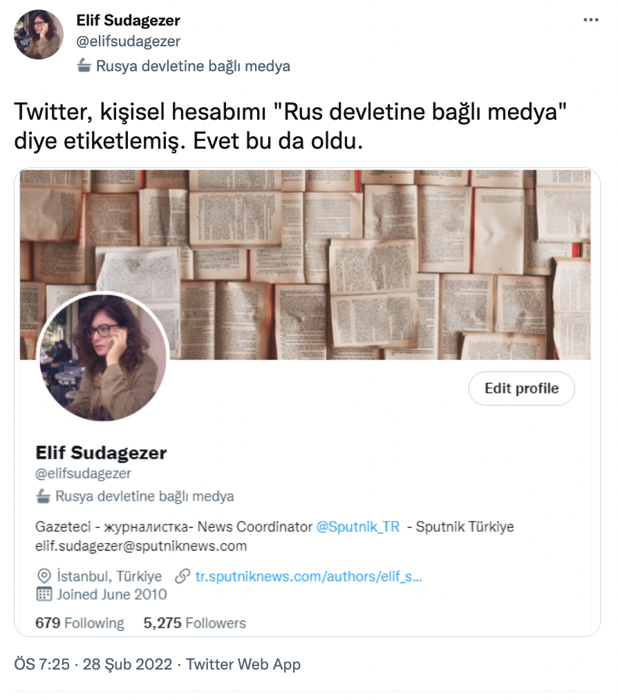 Twitter'da 'Rusya karantinası': Gazetecilerin kişisel hesaplarına 'Rus devletine bağlı medya' ibaresi ekleniyor - Resim : 1