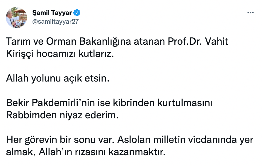 AKP'deki bir çatlak daha gün yüzüne çıktı: Bakanlıktan istifa eden Pakdemirli'ye 'kibrinden kurtul' tavsiyesi - Resim : 1