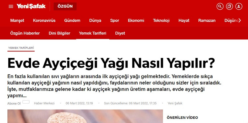 Yeni Şafak, evde ayçiçek yağı yapma tarifi verdi - Resim : 1