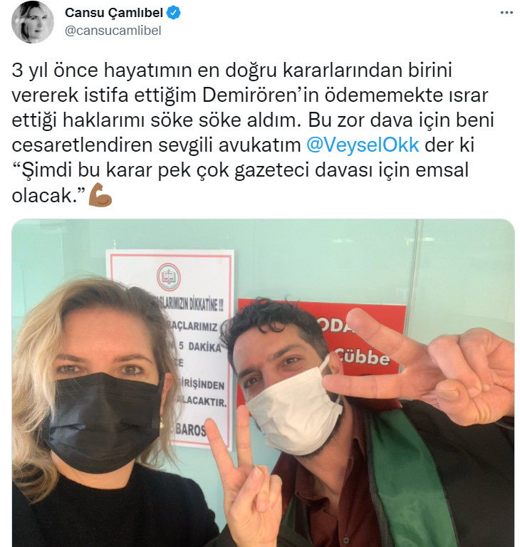 Gazeteci Cansu Çamlıbel, Demirören'e açtığı davayı kazandı - Resim : 1