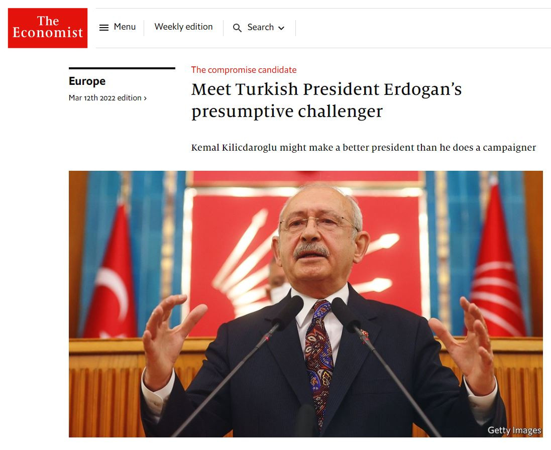 Kılıçdaroğlu, The Economist'in manşetinde: Tüm oklar onu işaret ediyor - Resim : 1