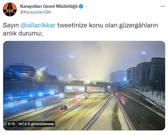 TRT sunucusu, Ulaştırma Bakanlığı'na ait yol için İBB'yi sorumlu tuttu: KGM yanıt verdi, tweetini sildi - Resim : 2