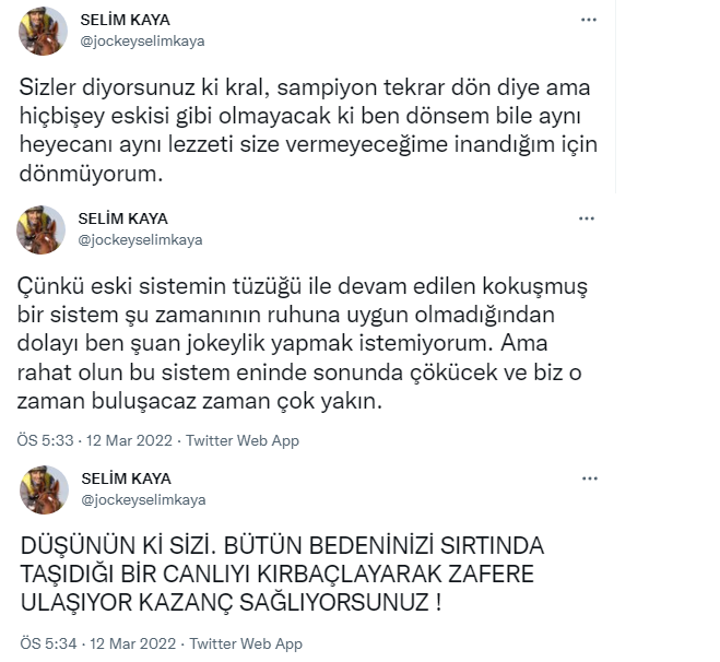 Bindiği ata kırbaç vurmadan şampiyon olan ünlü jokey isyan etti: 'Kokuşmuş sistem!' - Resim : 1