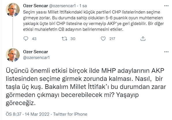 Araştırmacı Özer Sencar, AKP ve MHP'nin seçim yasa taslağını yorumladı: Bir taşla üç kuş - Resim : 2