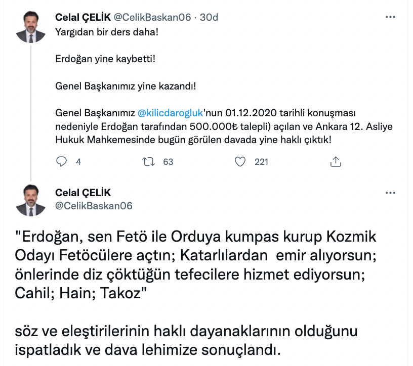 Kılıçdaroğlu'nun avukatı duyurdu: Erdoğan davayı kaybetti! - Resim : 1