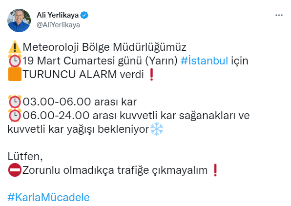 İstanbul için turuncu alarm: Vali yoğun kar yağışı için saat verdi - Resim : 1