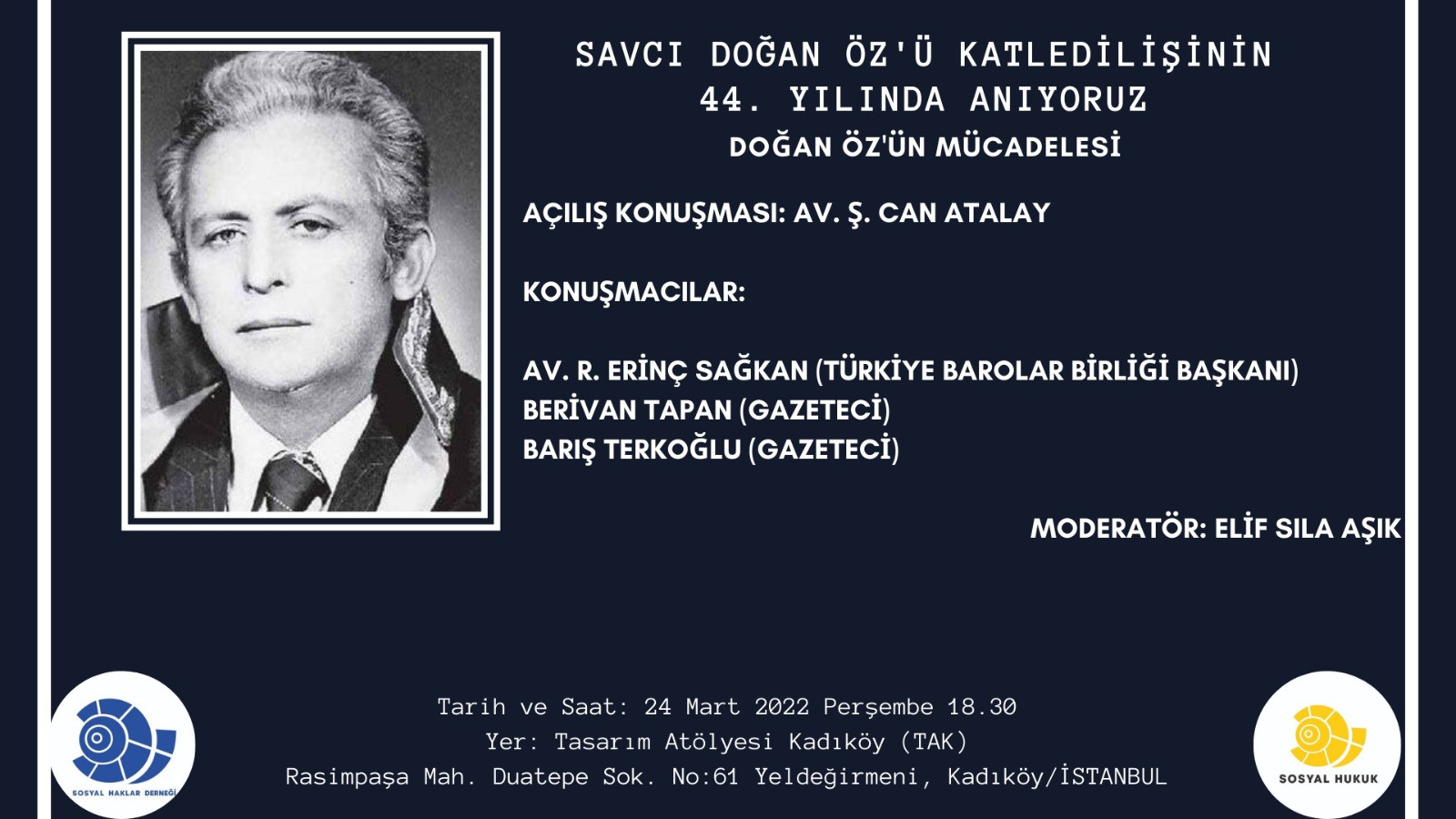 Savcı Doğan Öz, ölümünün 44. yılında bir panelle anılacak - Resim : 1