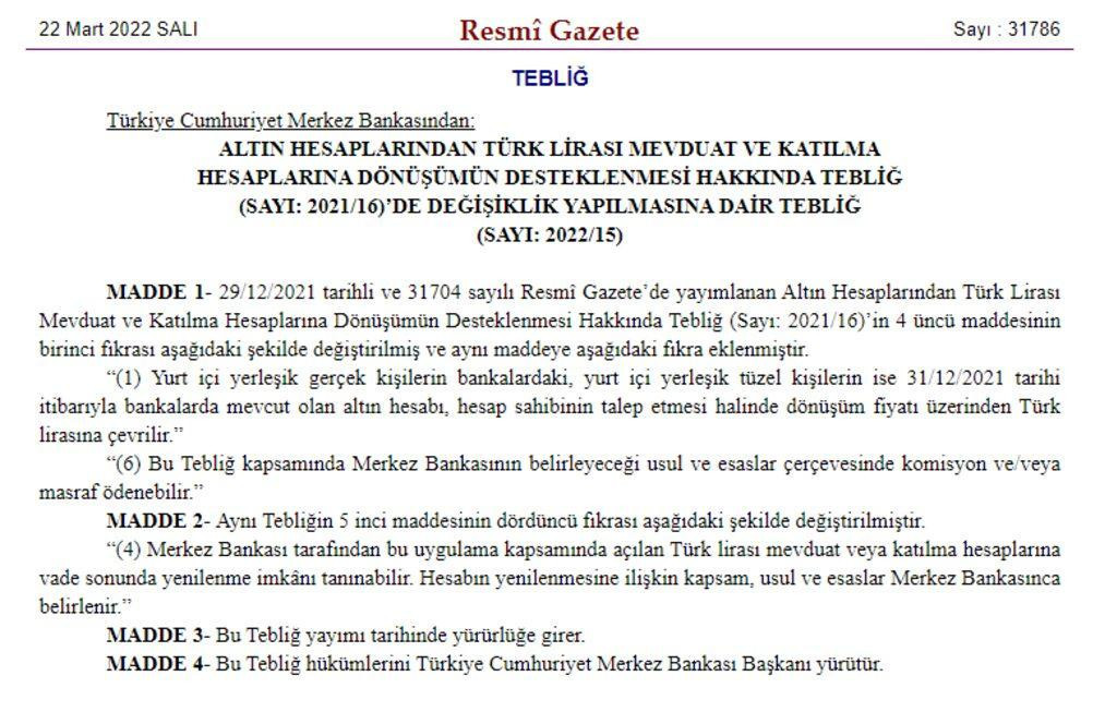 Resmi Gazete'de yayımlandı: Kur korumalı mevduat sisteminde değişiklik! - Resim : 2