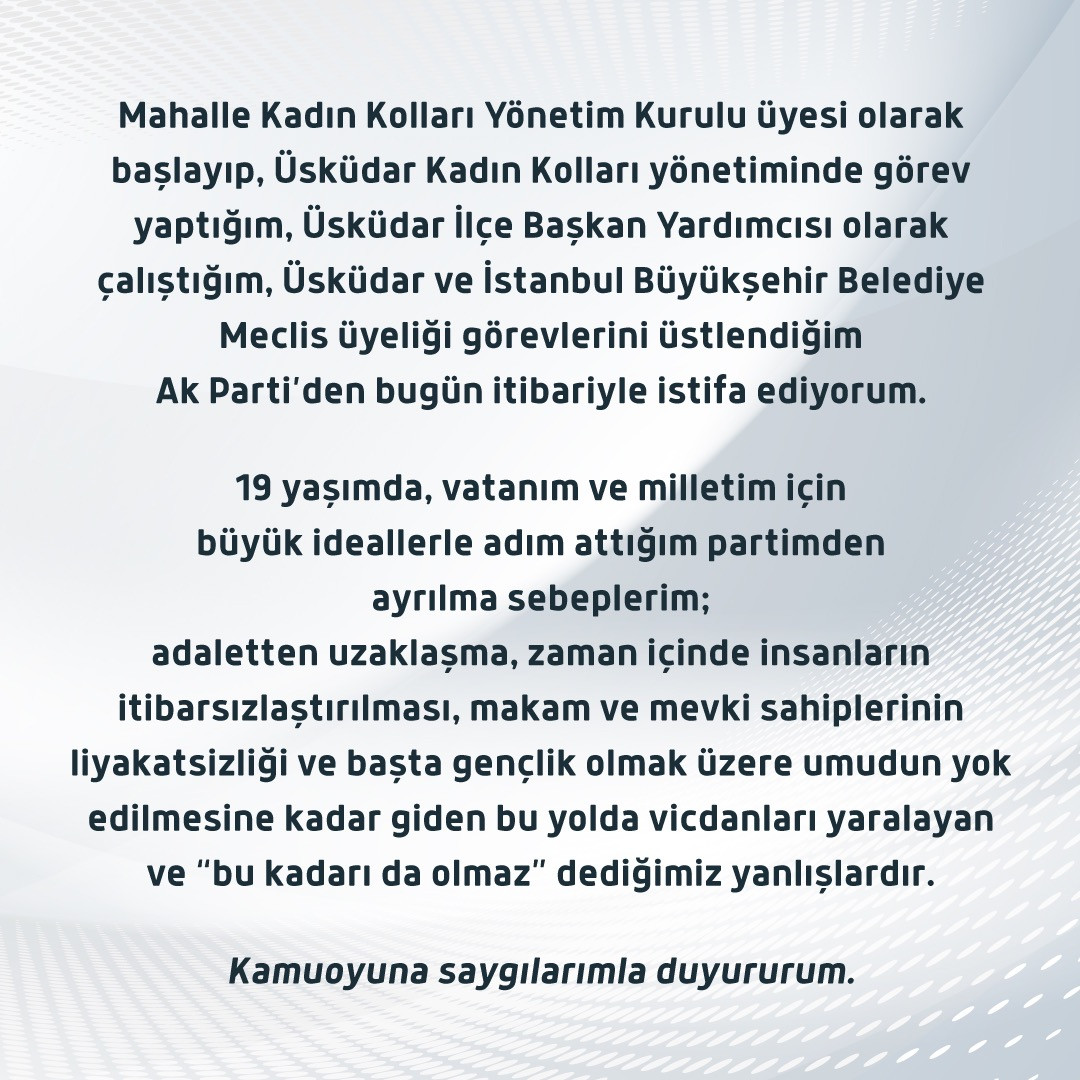 AKP'de İBB depremi: Meclis üyesi 'bu kadarı da olmaz' diyerek istifa etti - Resim : 1