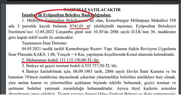 AKP’li belediye, geçen ay satılan arsanın bitişiğini de satışa çıkardı - Resim : 1