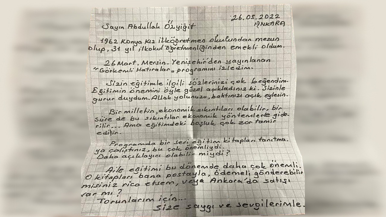 Yenişehir Belediye Başkanı Abdullah Özyiğit'i duygulandıran mektup - Resim : 1