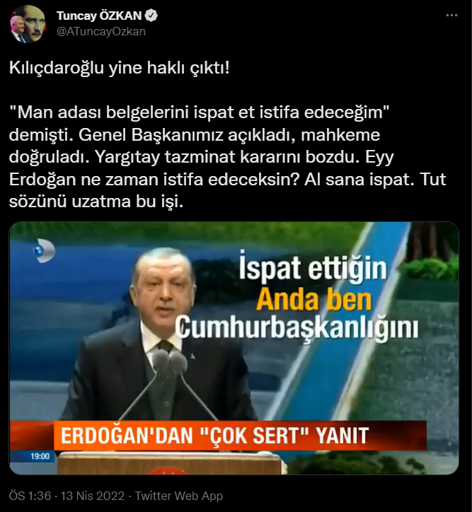 Kılıçdaroğlu 'Man adası' davasını kazanmasının ardından Erdoğan'ın o sözlerini hatırlattı: İstifa çağrısı - Resim : 2