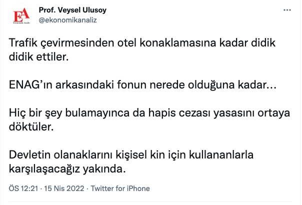 Prof. Dr. Veysel Ulusoy: Trafik çevirmesinden otel konaklamasına kadar didik didik ettiler, hiçbir şey bulamayınca bu yasayı ortaya döktüler! - Resim : 2